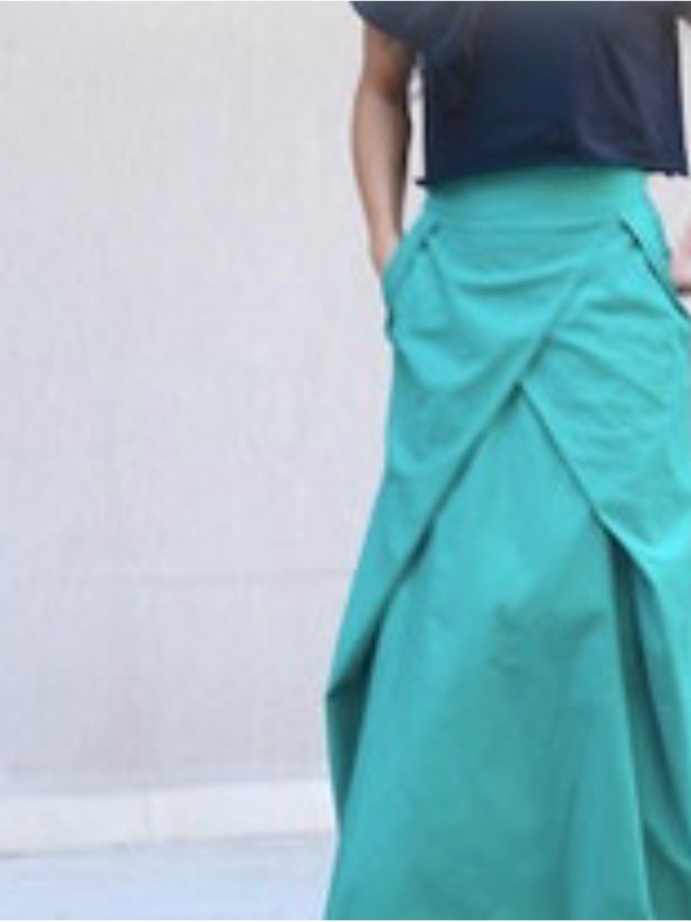 Turquoise Draped Maxi Skirt - Women